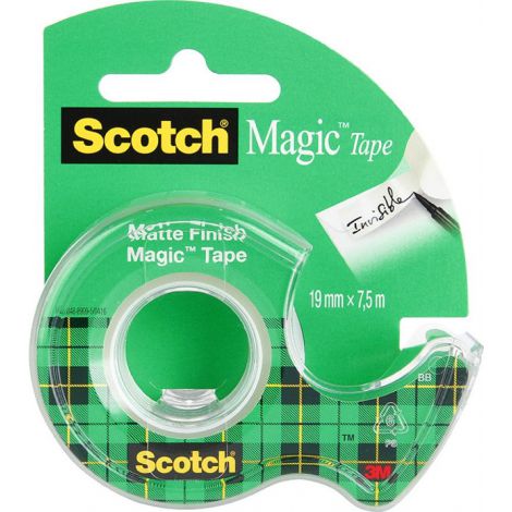 Taśma matowa Scotch Magic 19mm x 7.5m, z dyspenserem